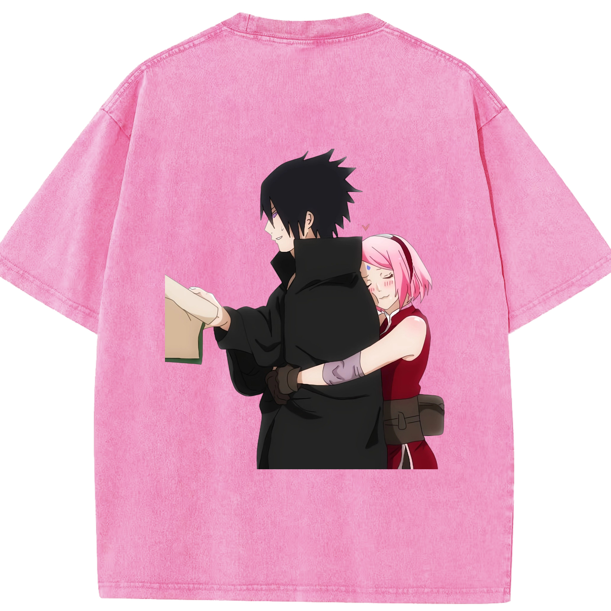 （画像用） NARUTO -ナルト- うちは サスケ Uchiha Sasuke 綿100% ヴィンテージ風 半袖Tシャツ（背面プリント）